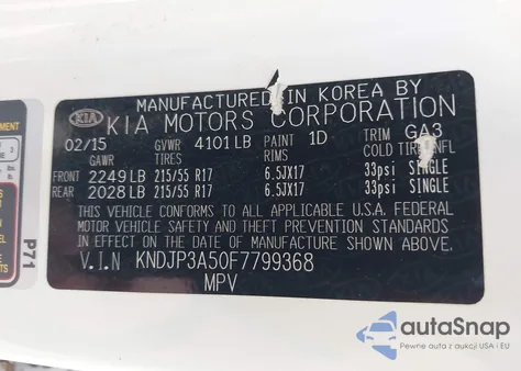 2015 Kia Soul + z USA, uszkodzony, nr VIN KNDJP3A50F7799368